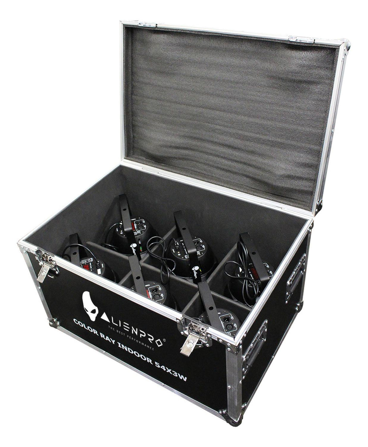 Set 6 Cañones Par 54x3 I Alienpro Wash Arquitectónico Rgbw - POWERCON