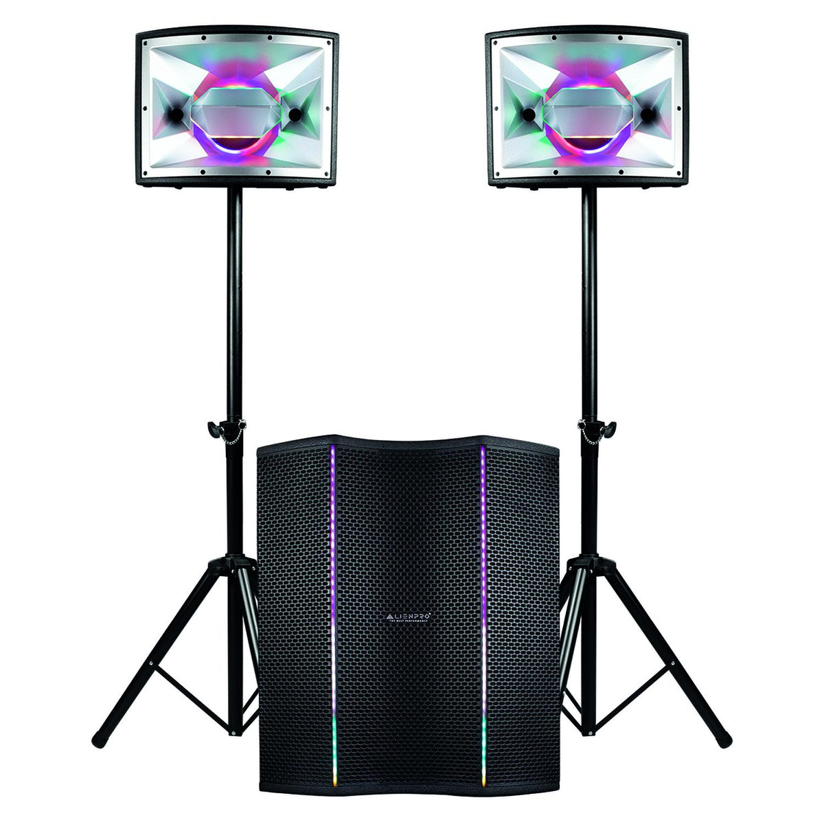 Sistema Lineal Alienpro GTArray15 600W RMS Subwoofer USB RGB - POWERCON